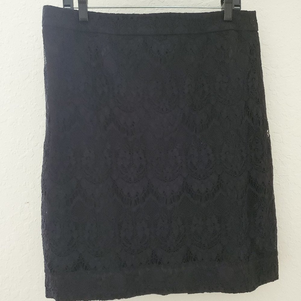 J. Crew Black Lace Skirt